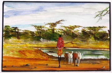 Looking for Water from Africa Oil Paintings